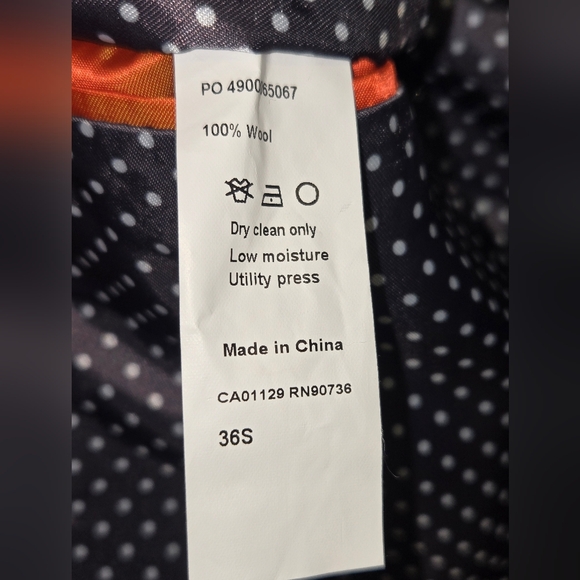 Tallia Boys 100% Wool Blazer Jacket Size 36S Black Striped 2 Button Sport Coat - Picture 6 of 12